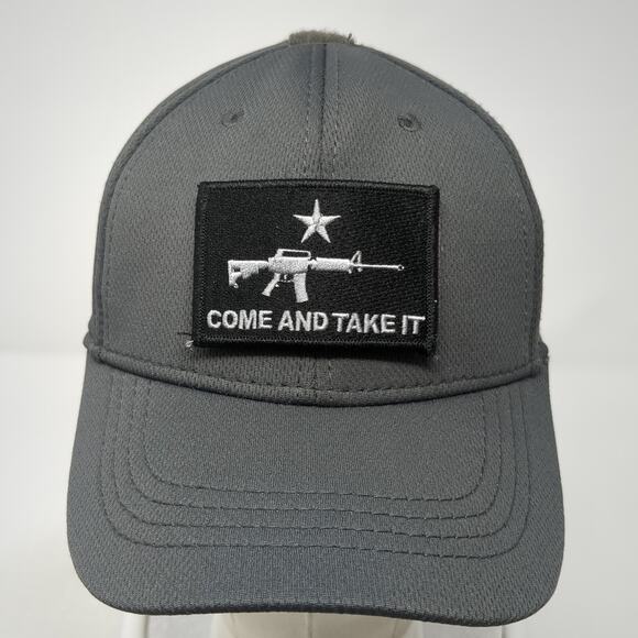 Come And Take It Patch Fitted Baseball Hat Gray Medium Solid Condor - Picture 2 of 10